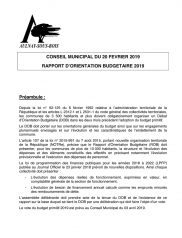 Le rapport d'orientation budgétaire 2019