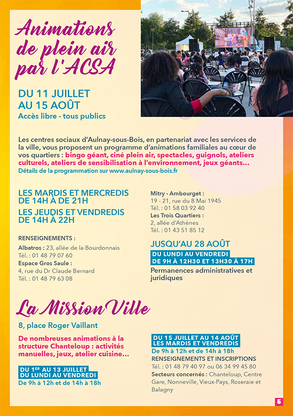 Aulnay fête l'été - Juillet/Août 2020